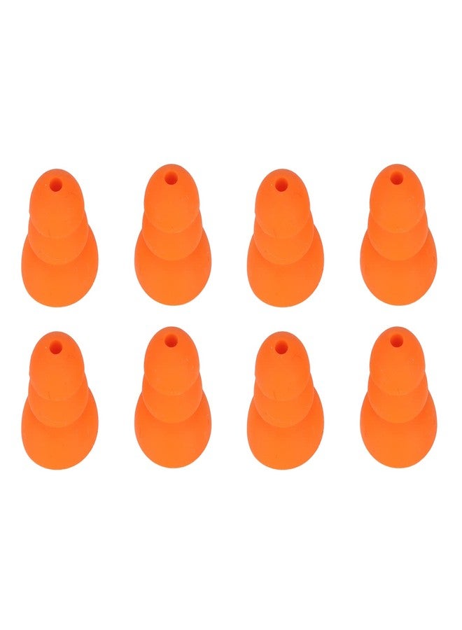 WAONIQ Silicone Noise Reduction Replacement Earplugs Orange 8pcs Inner Hole 2.0mm‑3.5mm Earplug Inner Hole for Comfortable Fit - Image 1